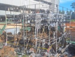 Polres Kotabaru Lakukan Olah TKP dan lakukan penyelidikan di Lokasi Kebakaran PT Sebuku Feroaloy Perkasa