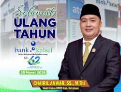 Momen HUT Ke-62 Bank Kalsel Wakil Ketua II DPRD Kotabaru Ucapkan Selamat