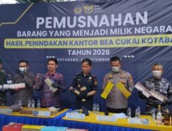 Bea Cukai Kotabaru Musnahkan 612 Ribu Rokok Ilegal dan Ratusan Liter Miras Hasil Penindakan